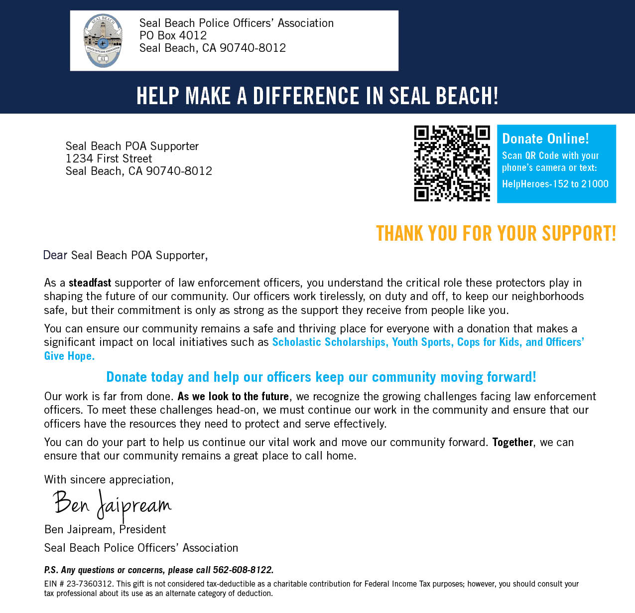 Donation Letter